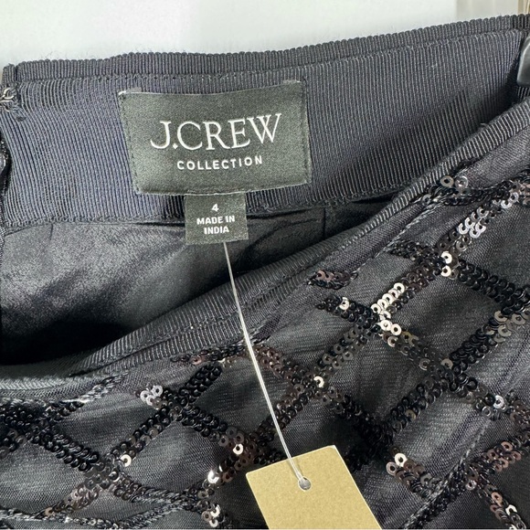 J. Crew Collection Black Lattice Sequin Pencil Skirt NWT - Picture 13 of 17